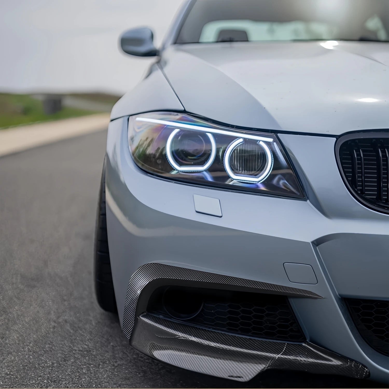 E90/E91 LCI M Sport Front Bumper Splitter Side Spoiler (2005-2012)