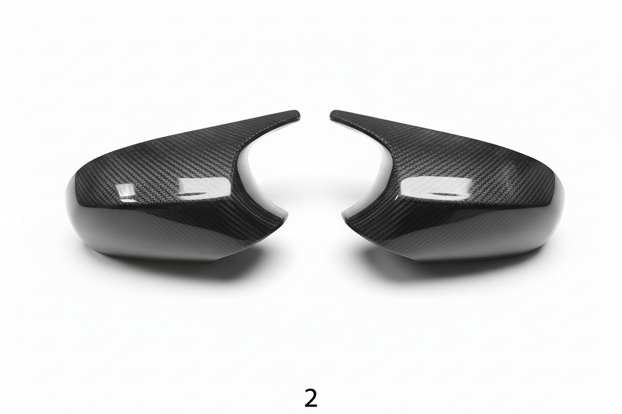 E8x E9x M Style Mirror Caps (Glossy black/carbon)
