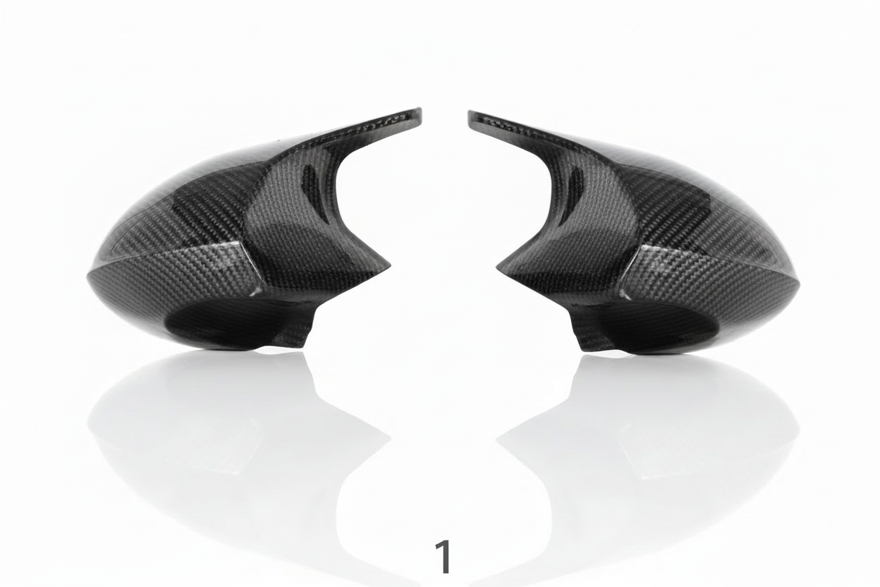 E8x E9x M Style Mirror Caps (Glossy black/carbon)
